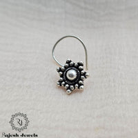 Star Shaped Oxidised Nose Pin