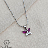 Butterfly Cz Pendant & Chain