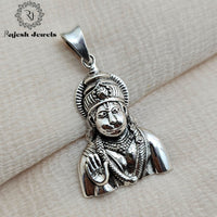 Abhayahasta Hanuman Silver Pendant
