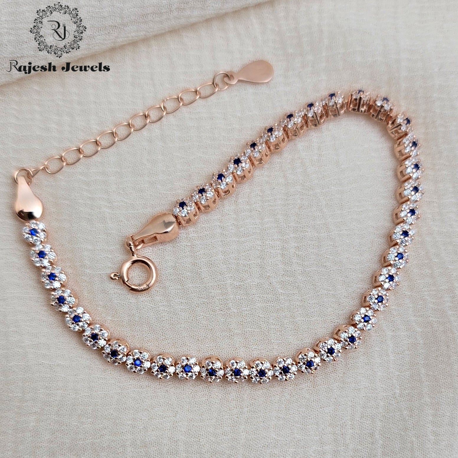 Dainty Cz Rosegold Ladies Bracelet