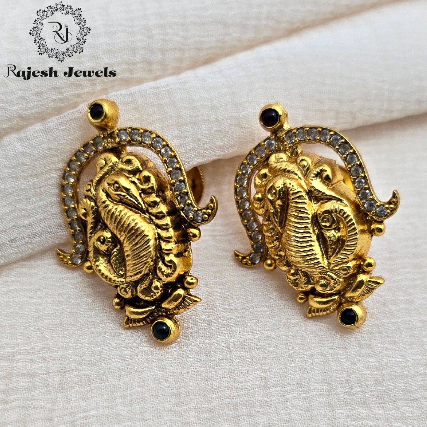 Intricated Gold Plated Nakshi Earrings