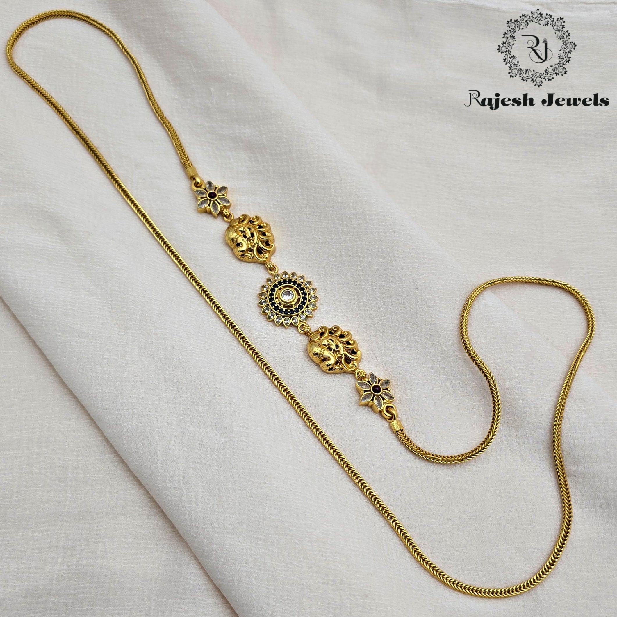 Alluring MOP Gold Plated Long Chain