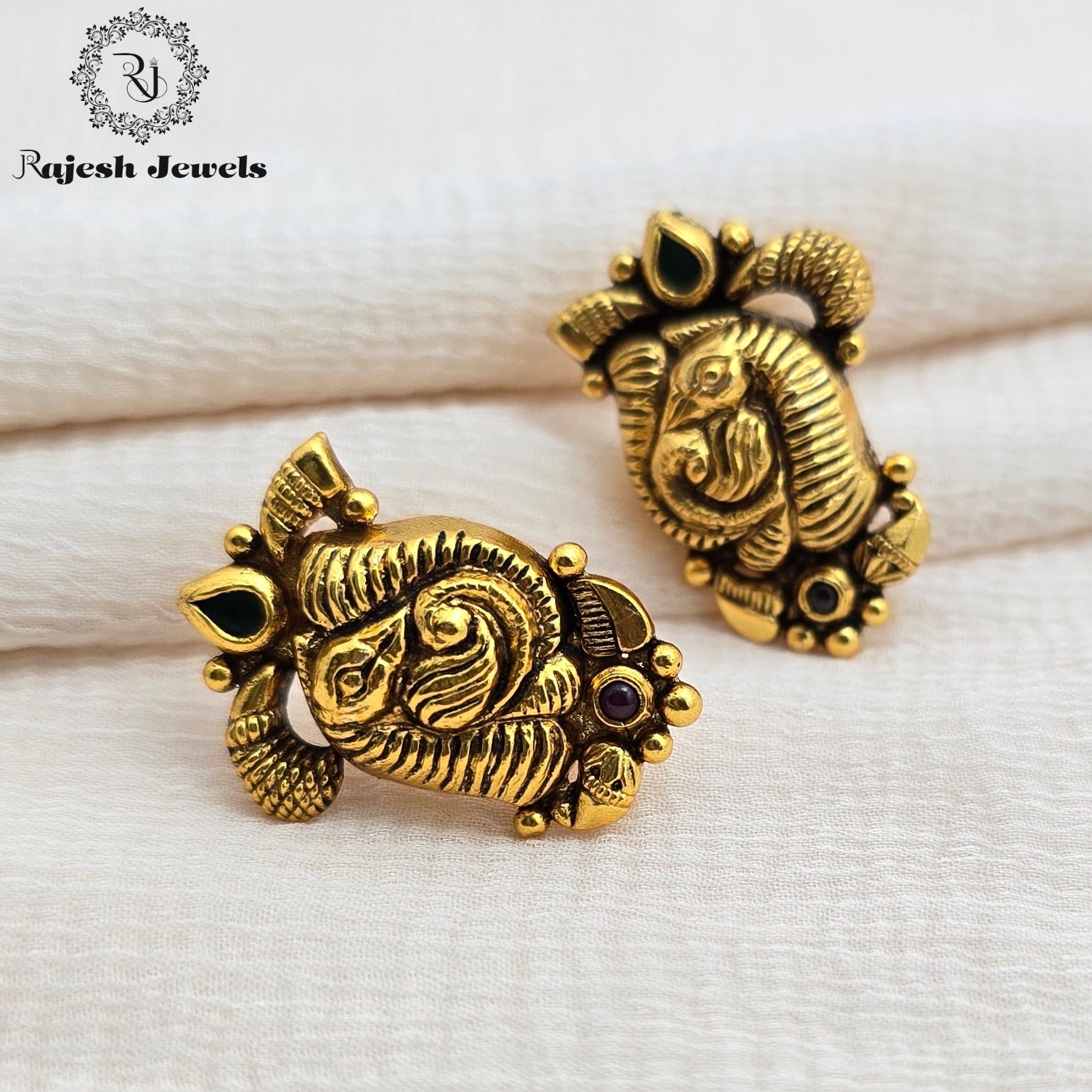 Glittering Gold Plated South Screw Earrings