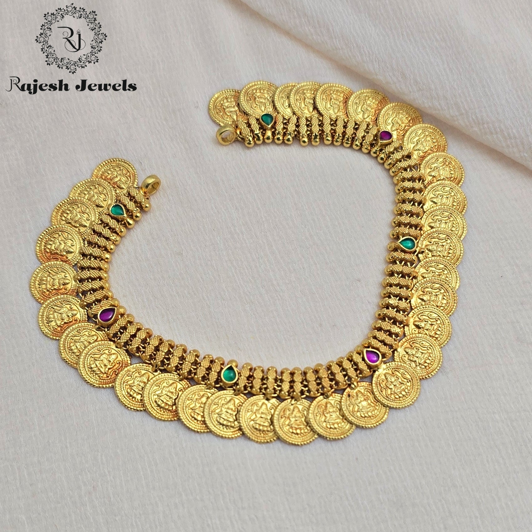 Traditional Silver Gold Plated Coin Neckpiece