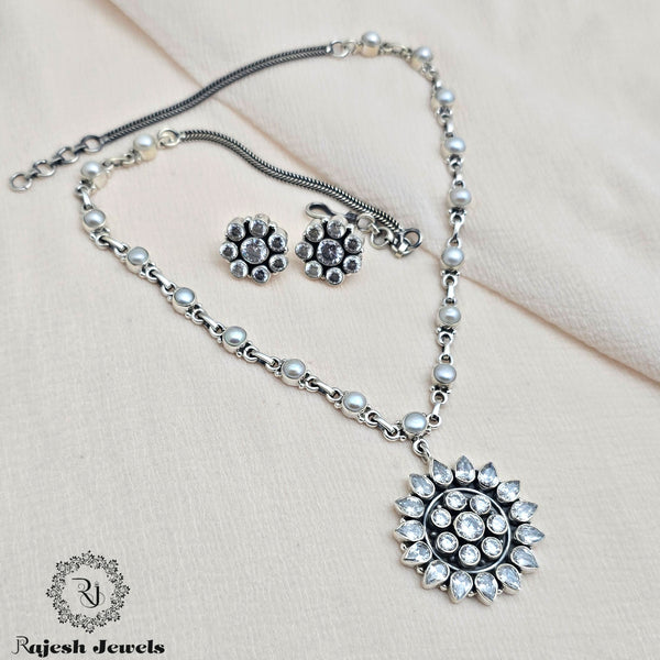Sparkling Cutstone Oxidised Necklace