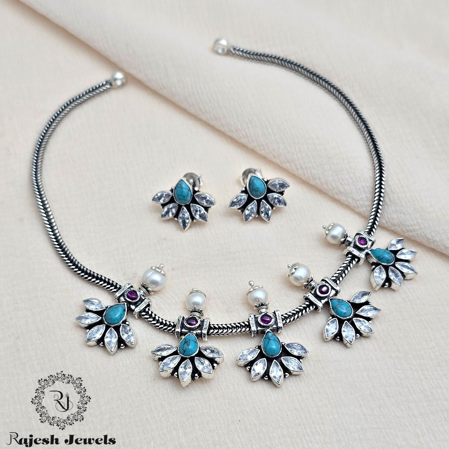 Vibrant Turquoise Oxidised Necklace