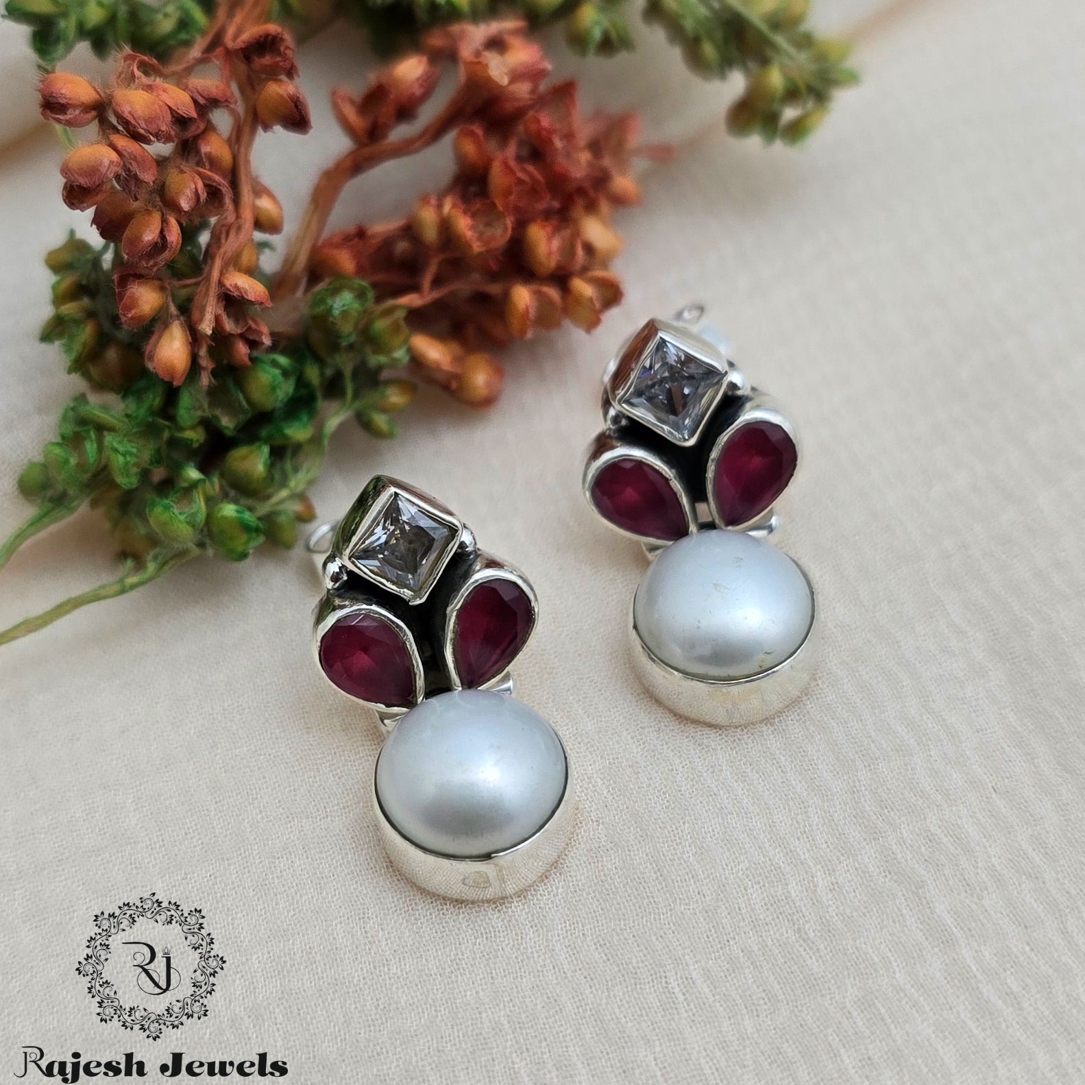 Fabulous Colourful Cutstone Earrings
