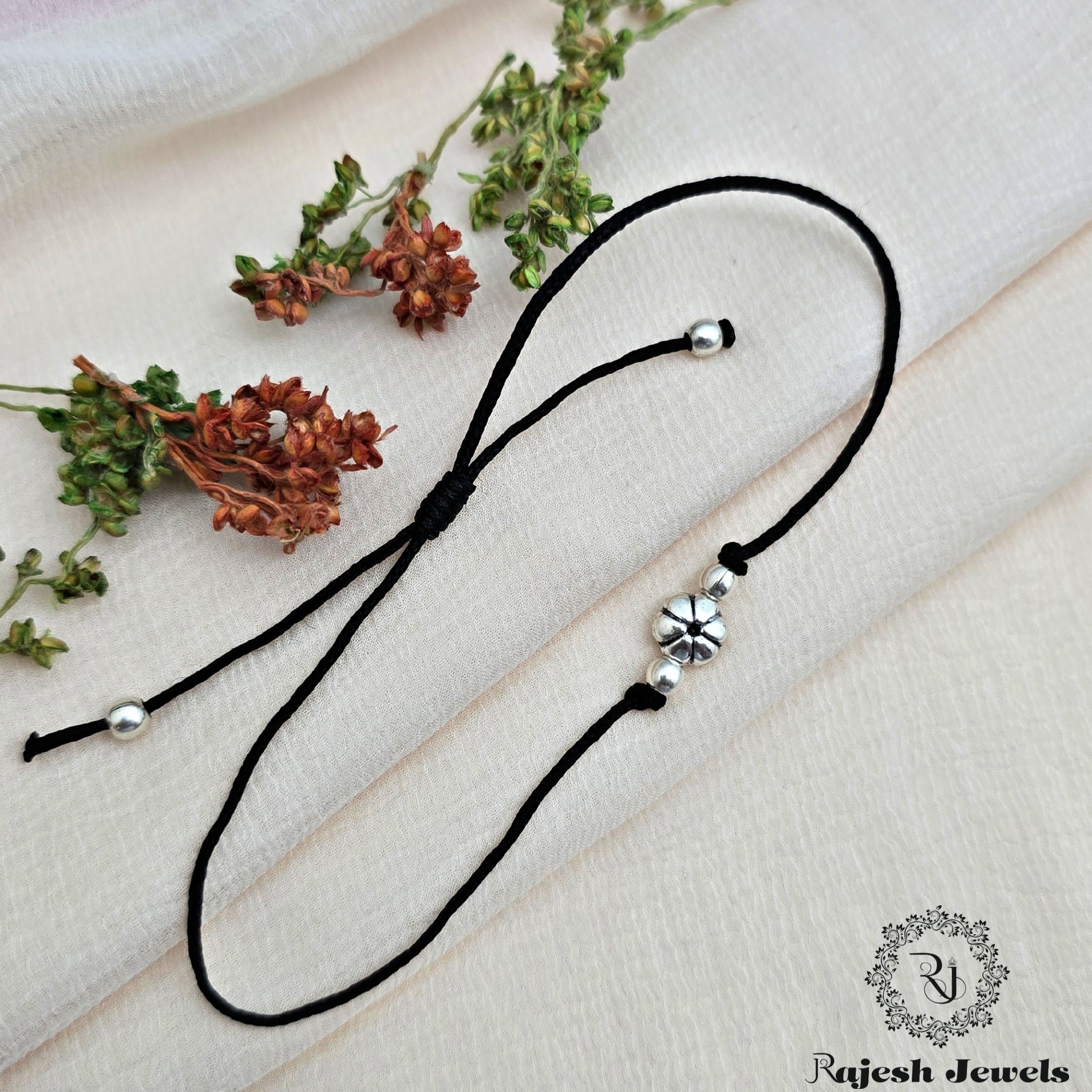 Vibrant Silver Beaded Nazariya Anklet