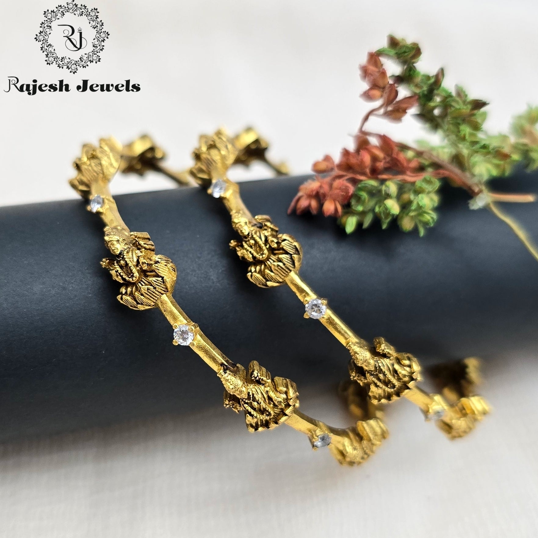 Blissfully Lakshami Gold Plated Bangle Size 2.6