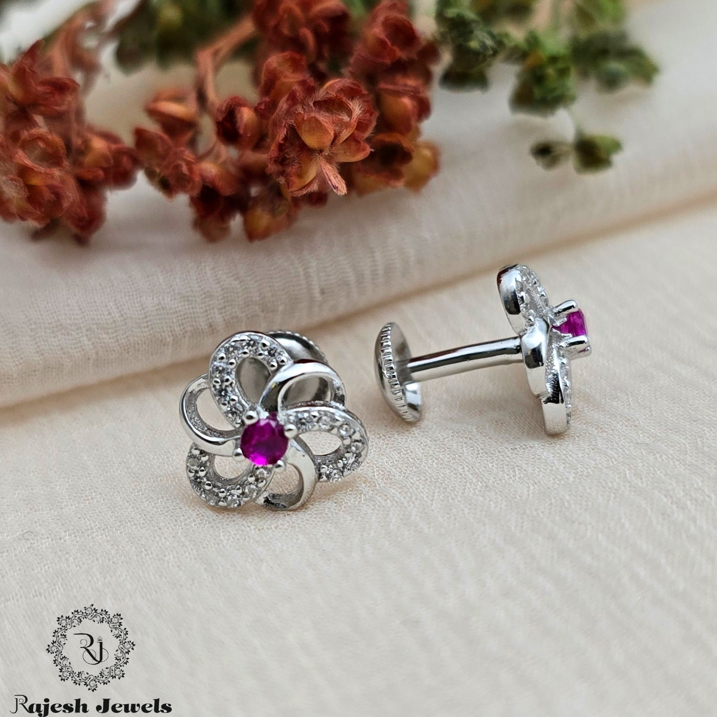 Elegant Swirling Cz South Screw Studs