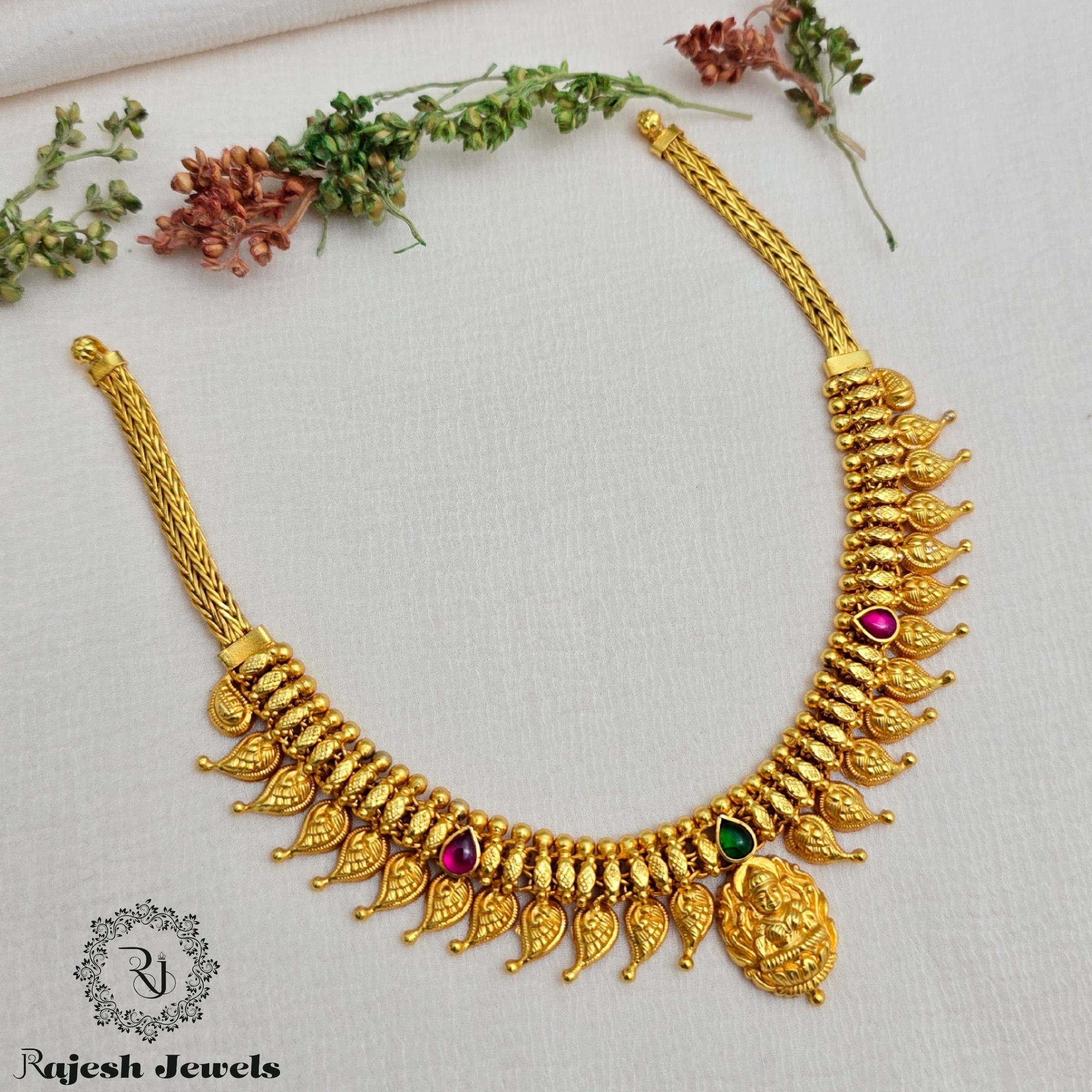 Pleasing Gold Plated Mango Neckpiece