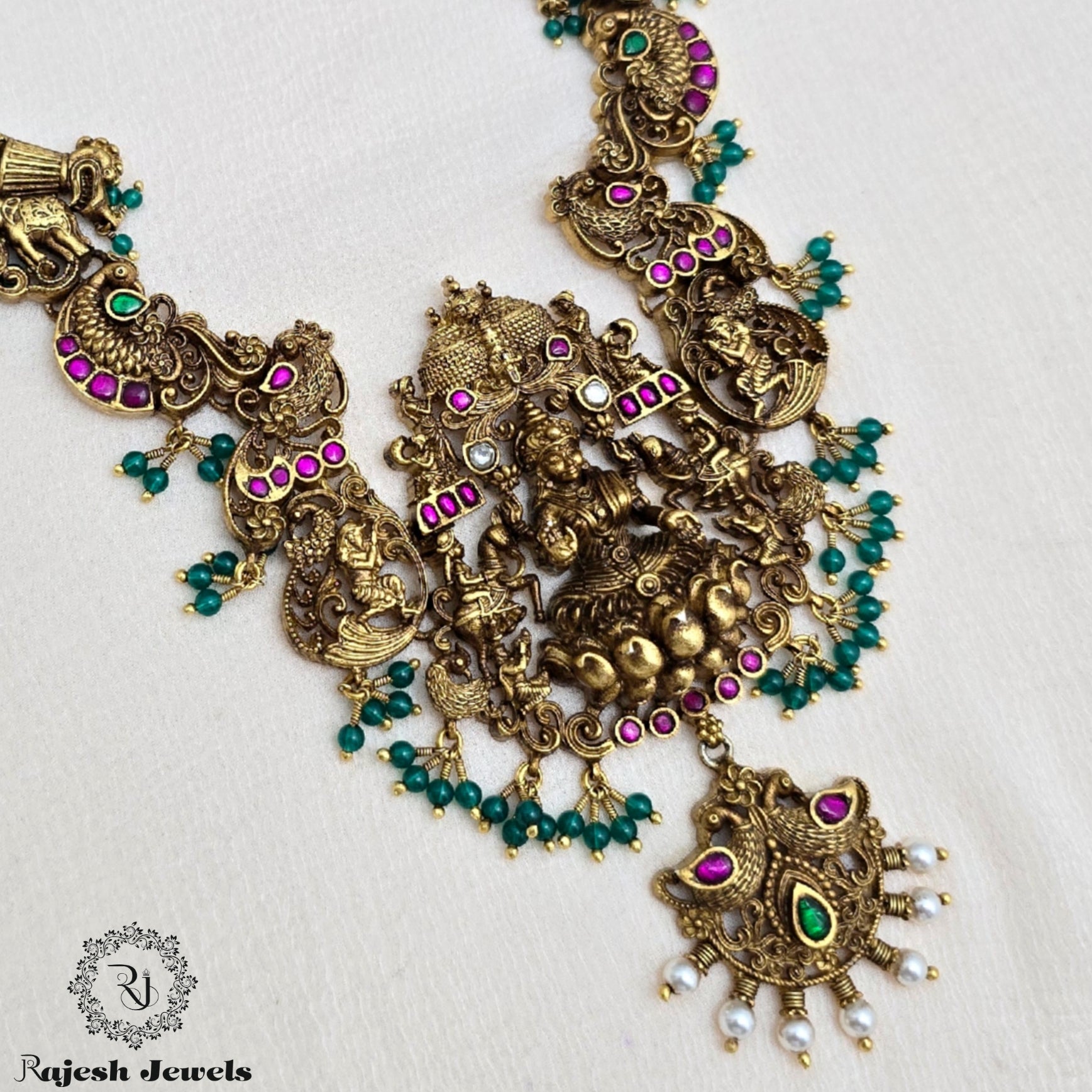 Mesmerizing 3D Laxmi Nakshi Neckpiece