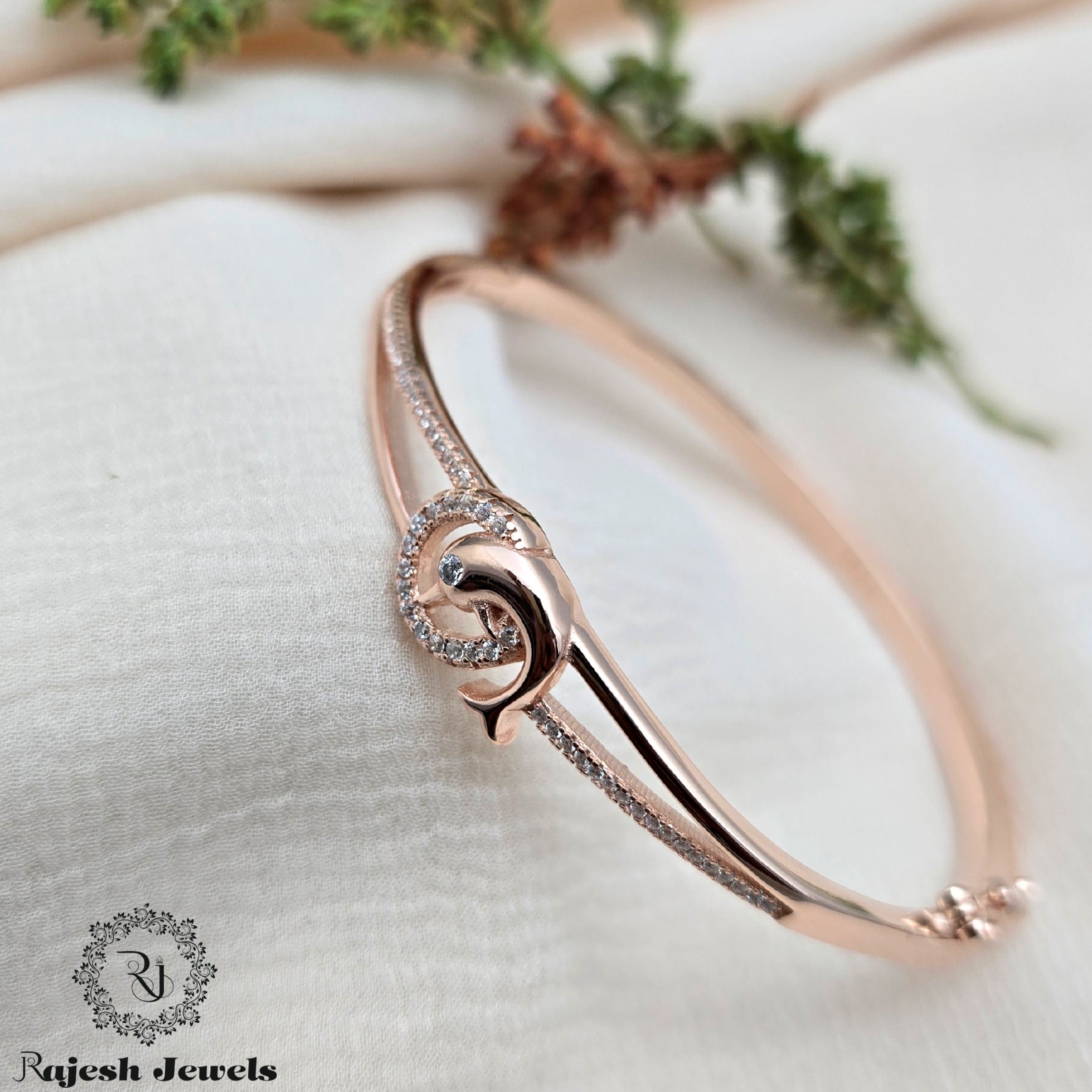 Enlightened Dolphin Rosegold Hand Kada