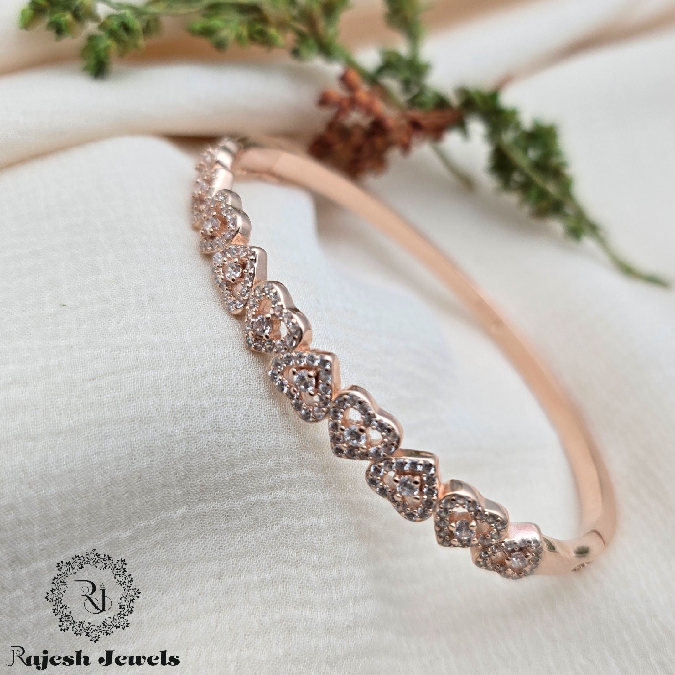 Opulent Cz Rosegold Hand Kada