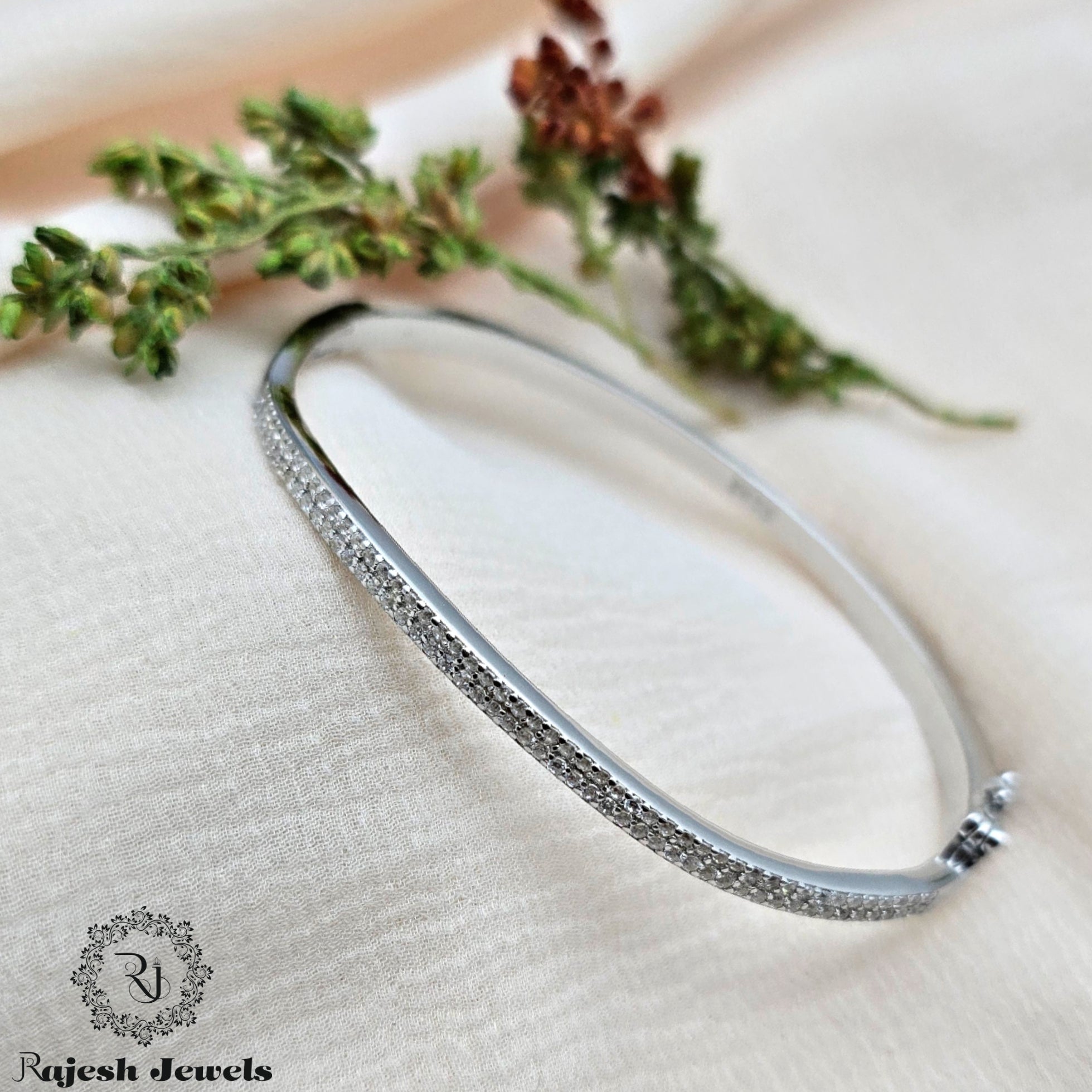 Slender Sleek Cz Hand Kada
