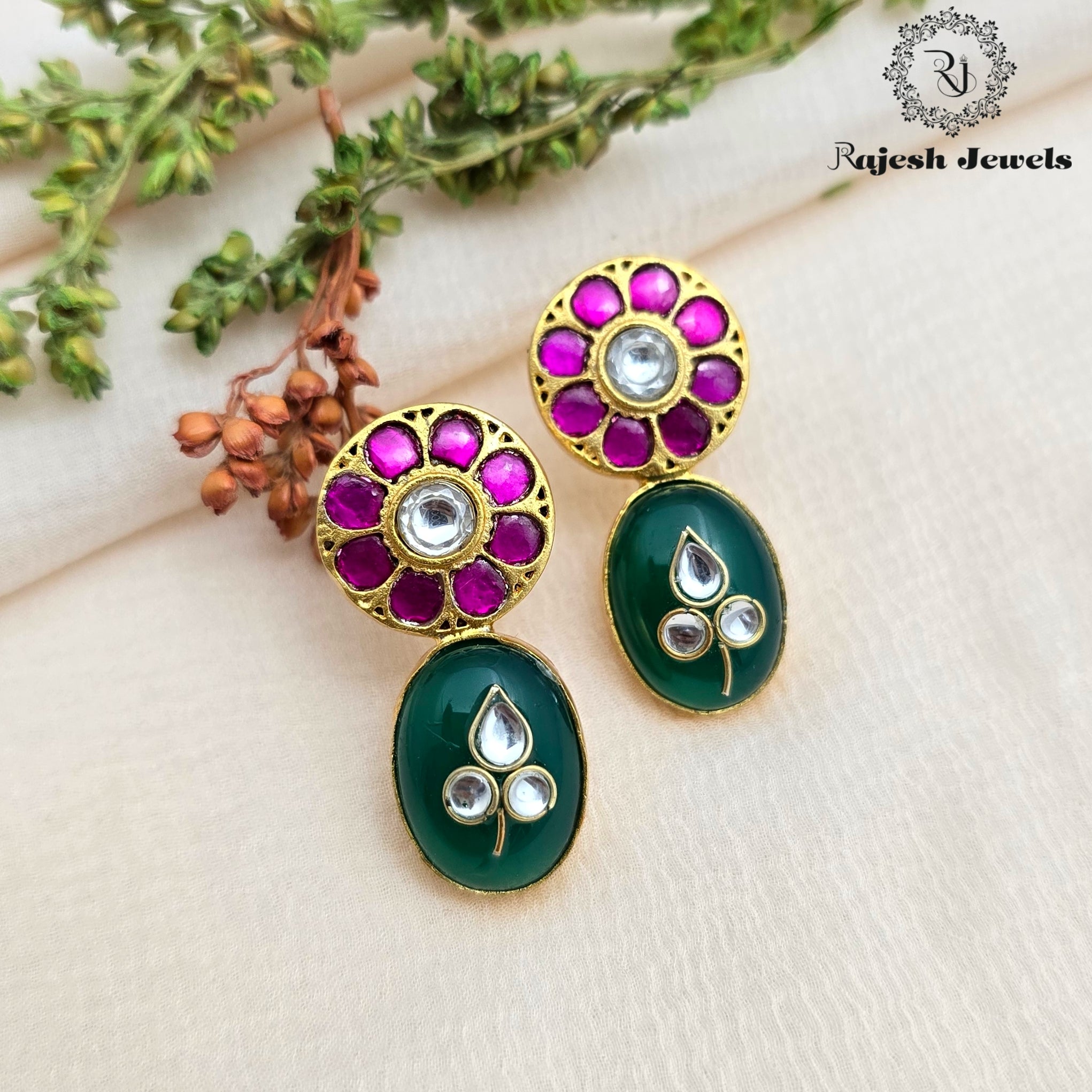 Radiant Kundan Gold Plated Earrings