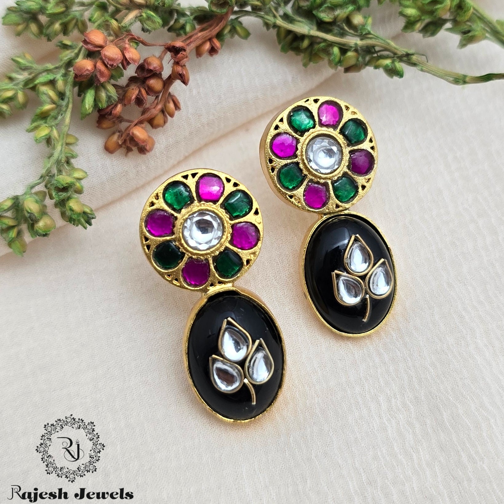 Lavish Kundan Gold Plated Earrings