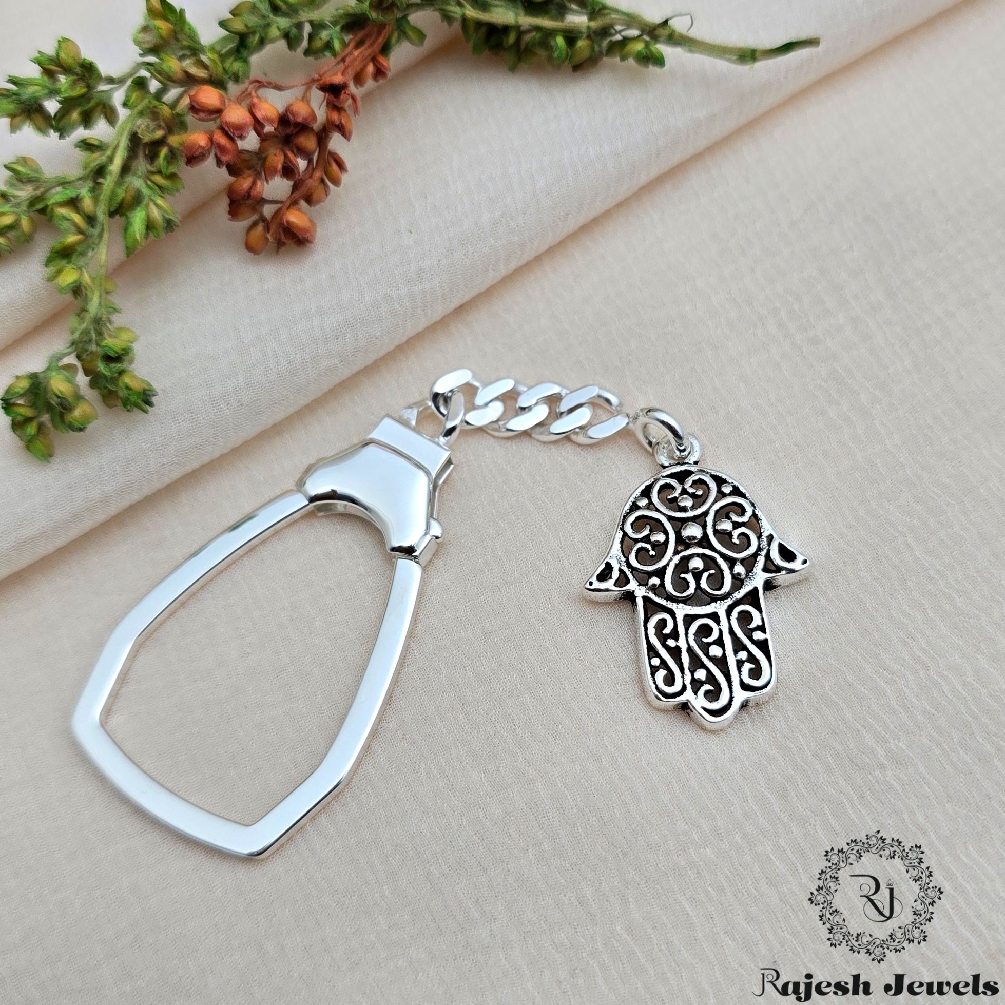 Hamsa Silver Key Chain