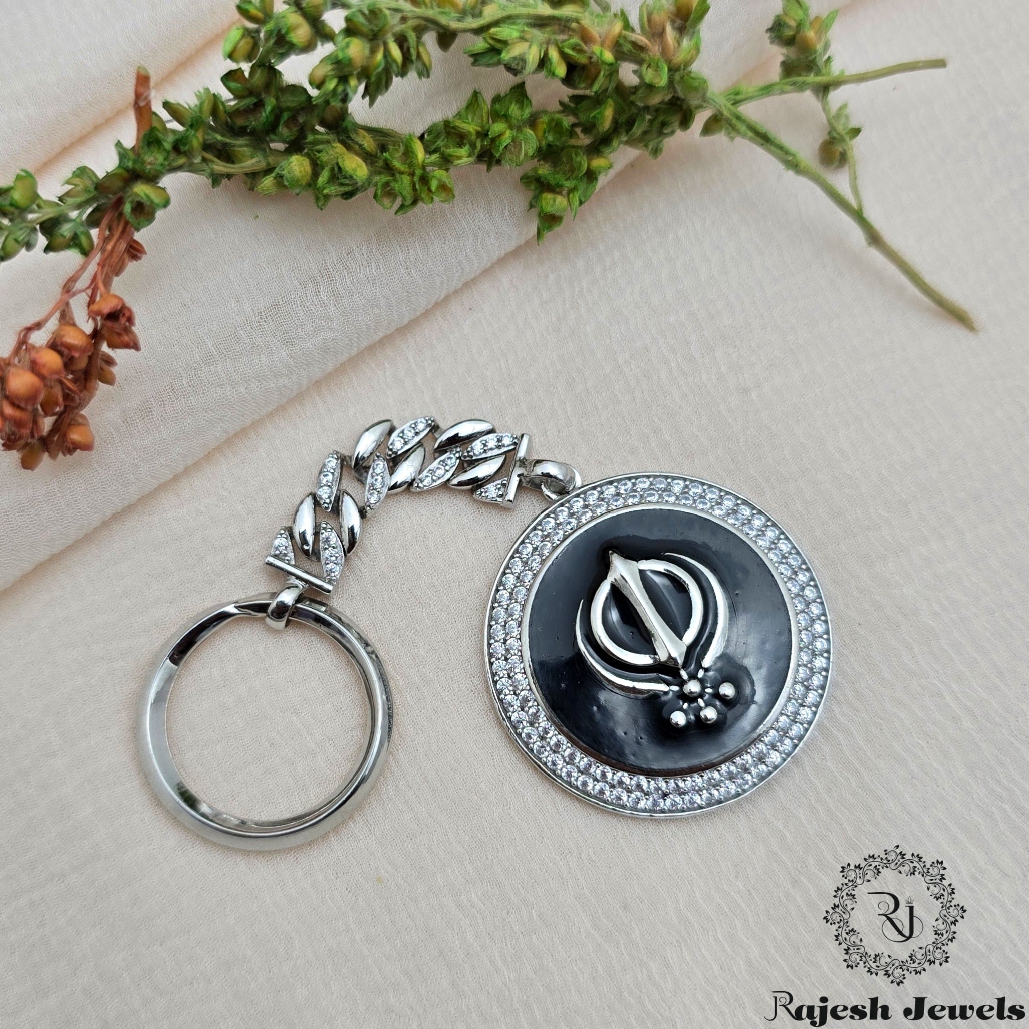 Khanda Silver Key Chain