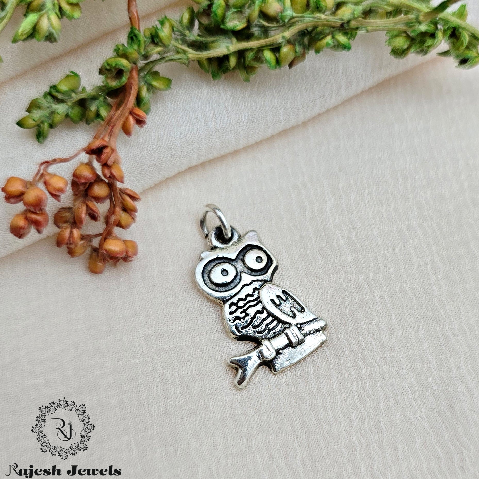 Nighting Owl Silver Oxidised Pendant