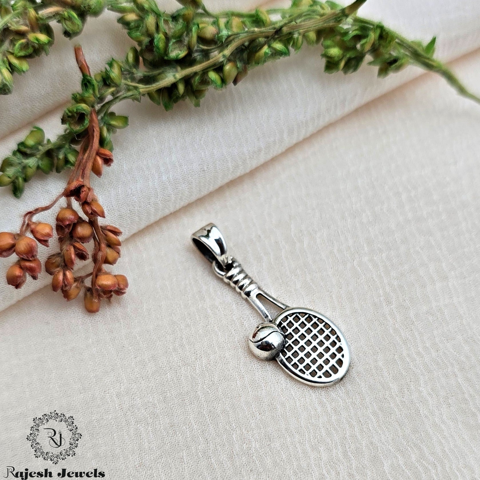 Playable Racket Silver Pendant