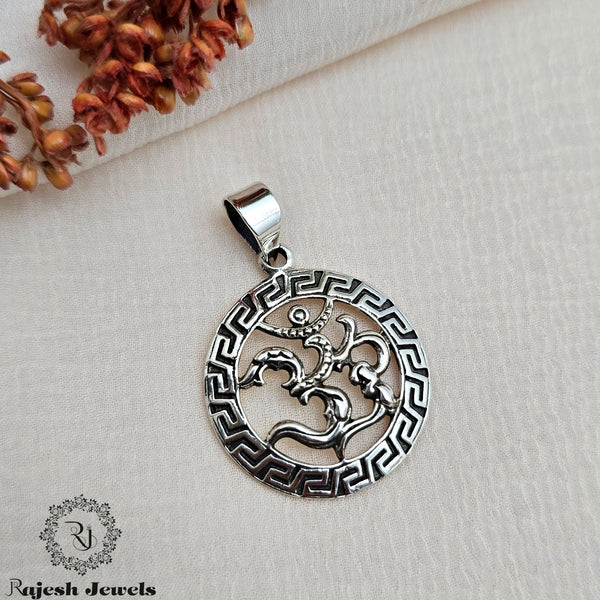Furious Om Oxidised Silver Pendant