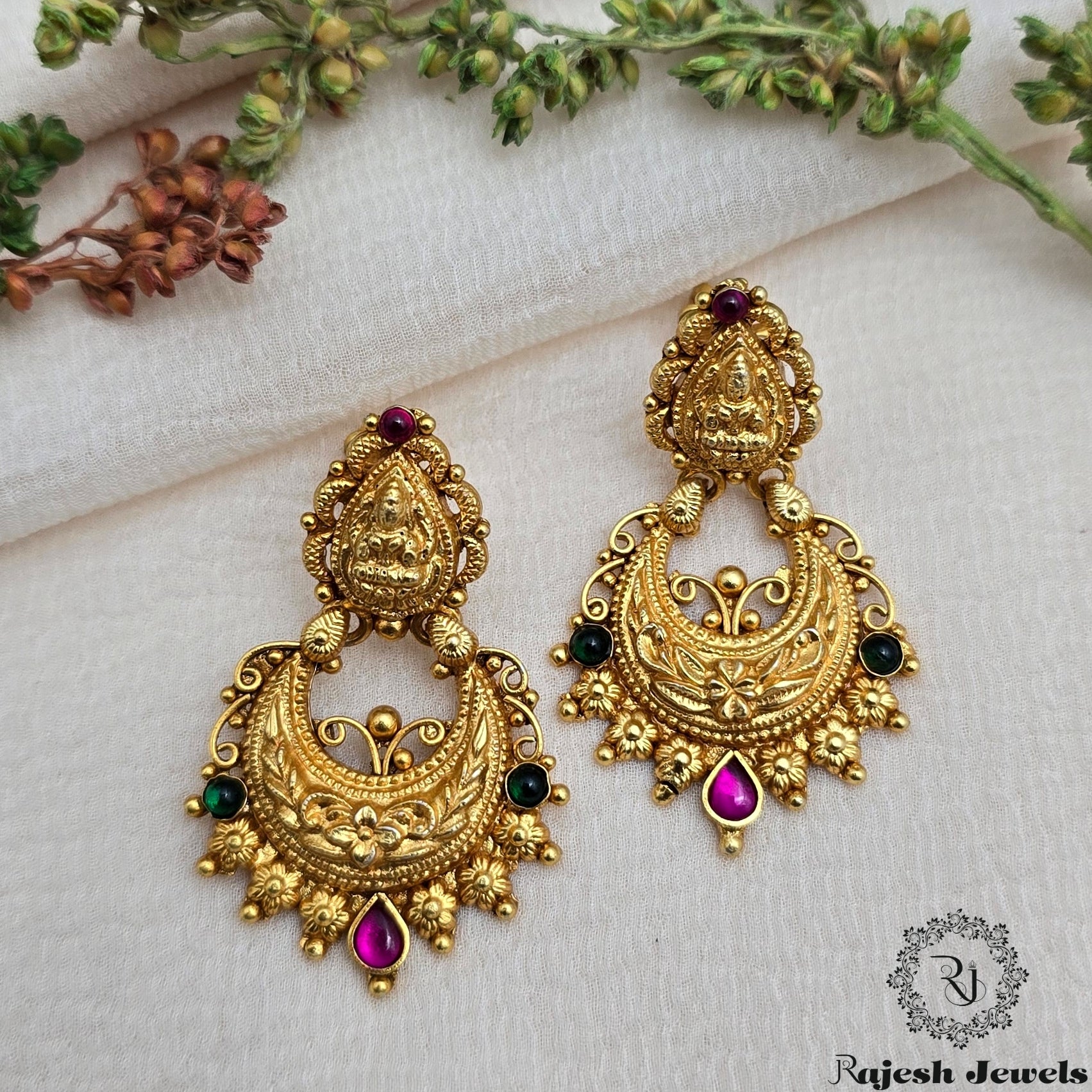 Radiant Gold Plated Chandbali Earrings