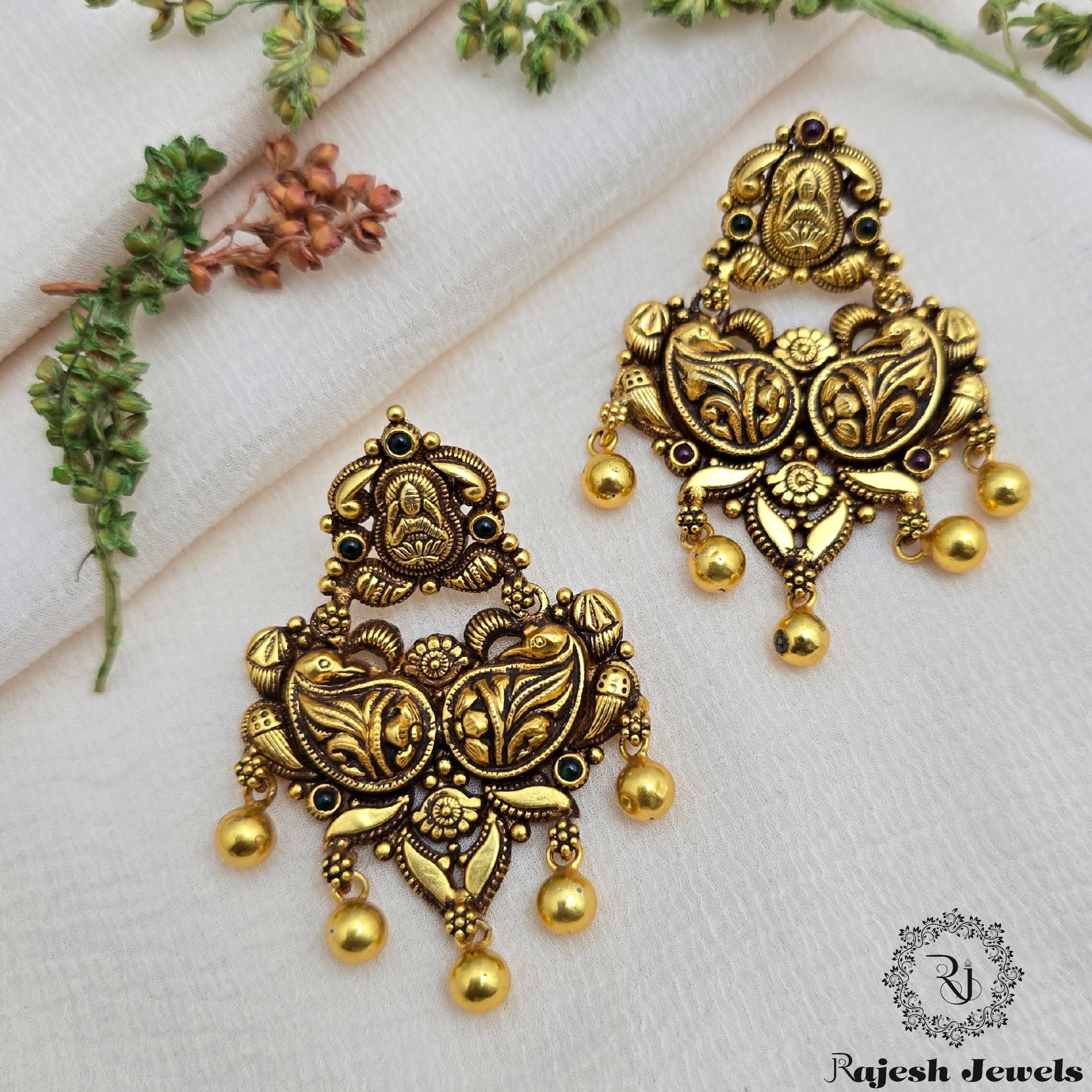 Amazing Antique Gold Plated Chandbali Earrings