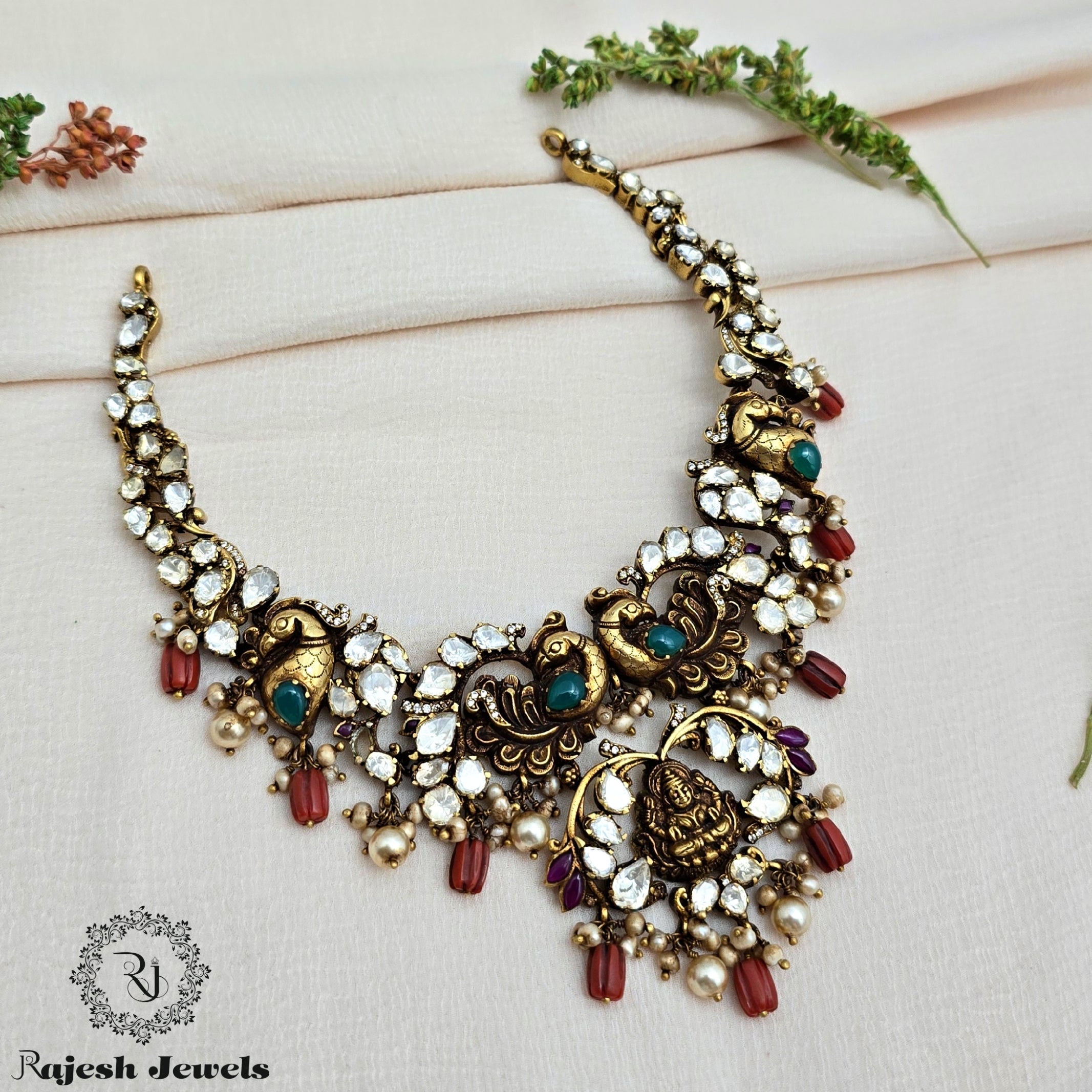 Vintage Lakshmi Moissanite Necklace