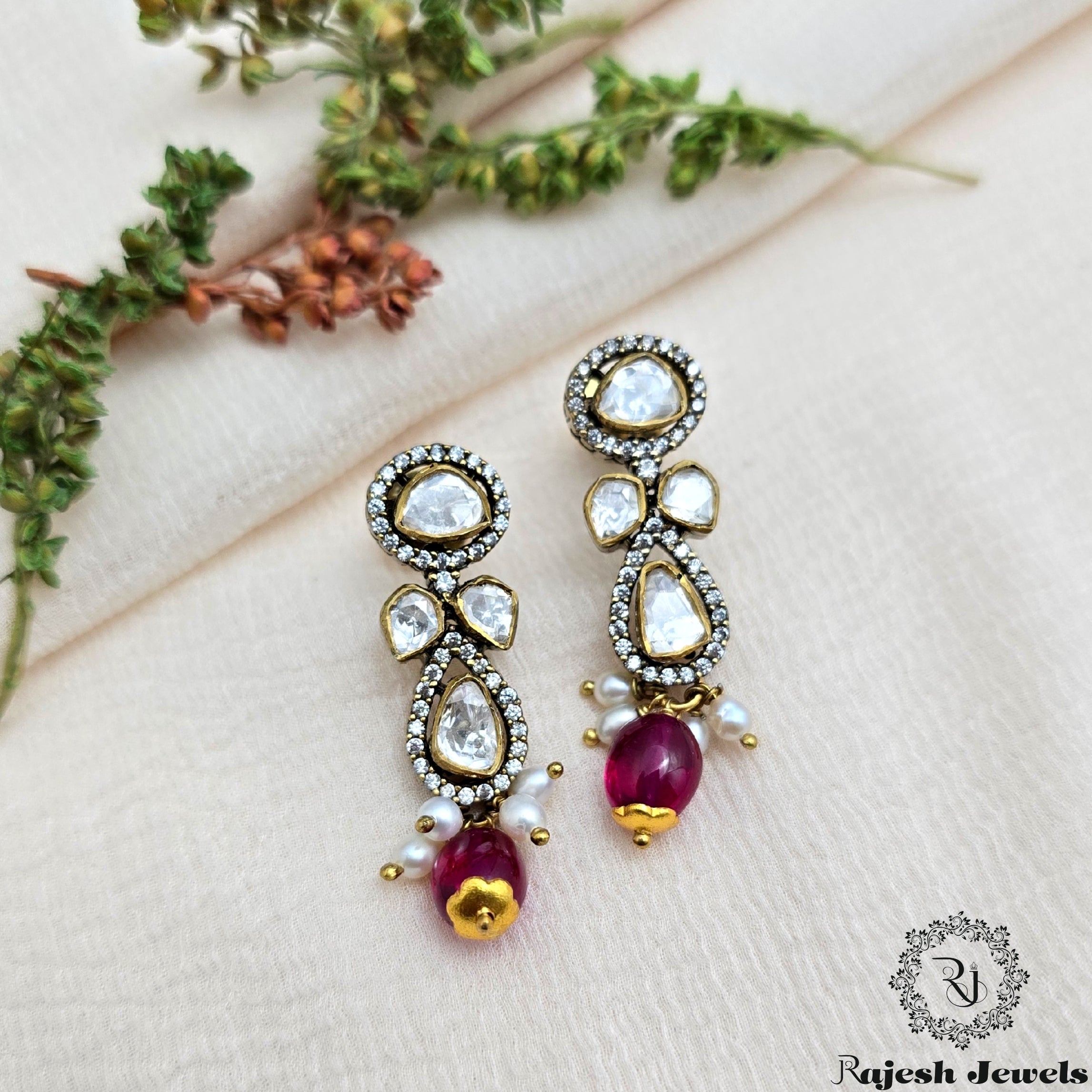 Handcrafted Moissanite Silver Earrings