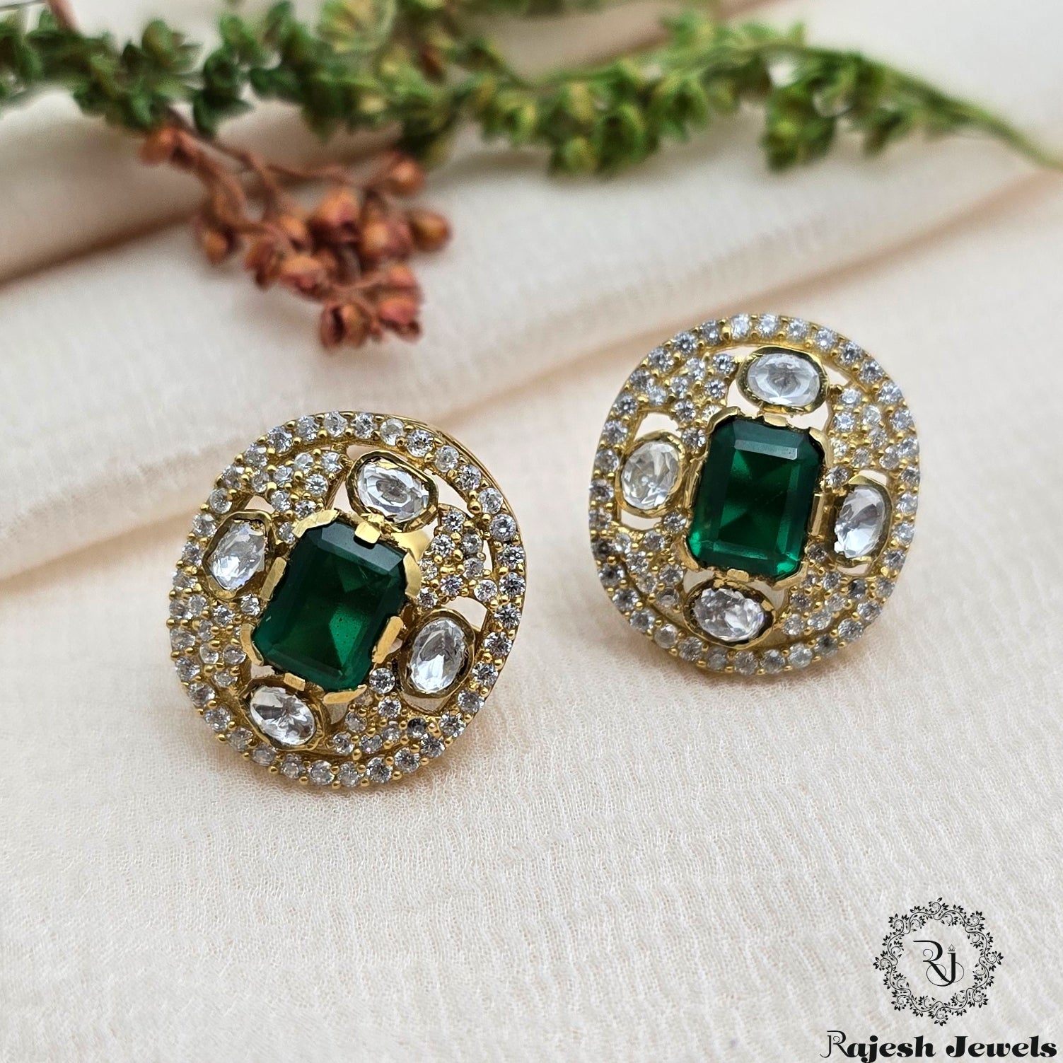 Opulent Princess Look Moissanite Silver Stud Earrings
