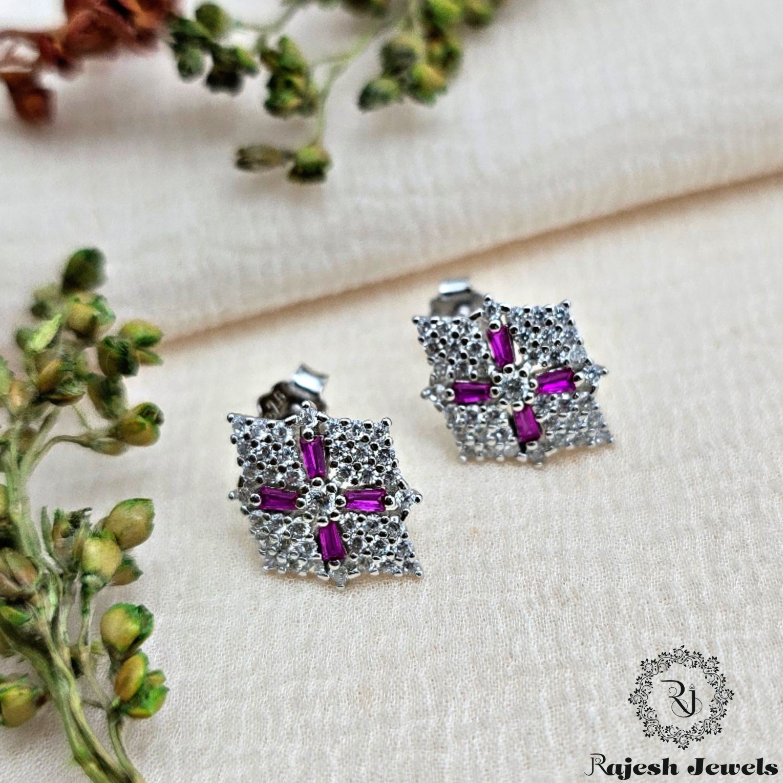 Shimmering Cz Stud Earrings