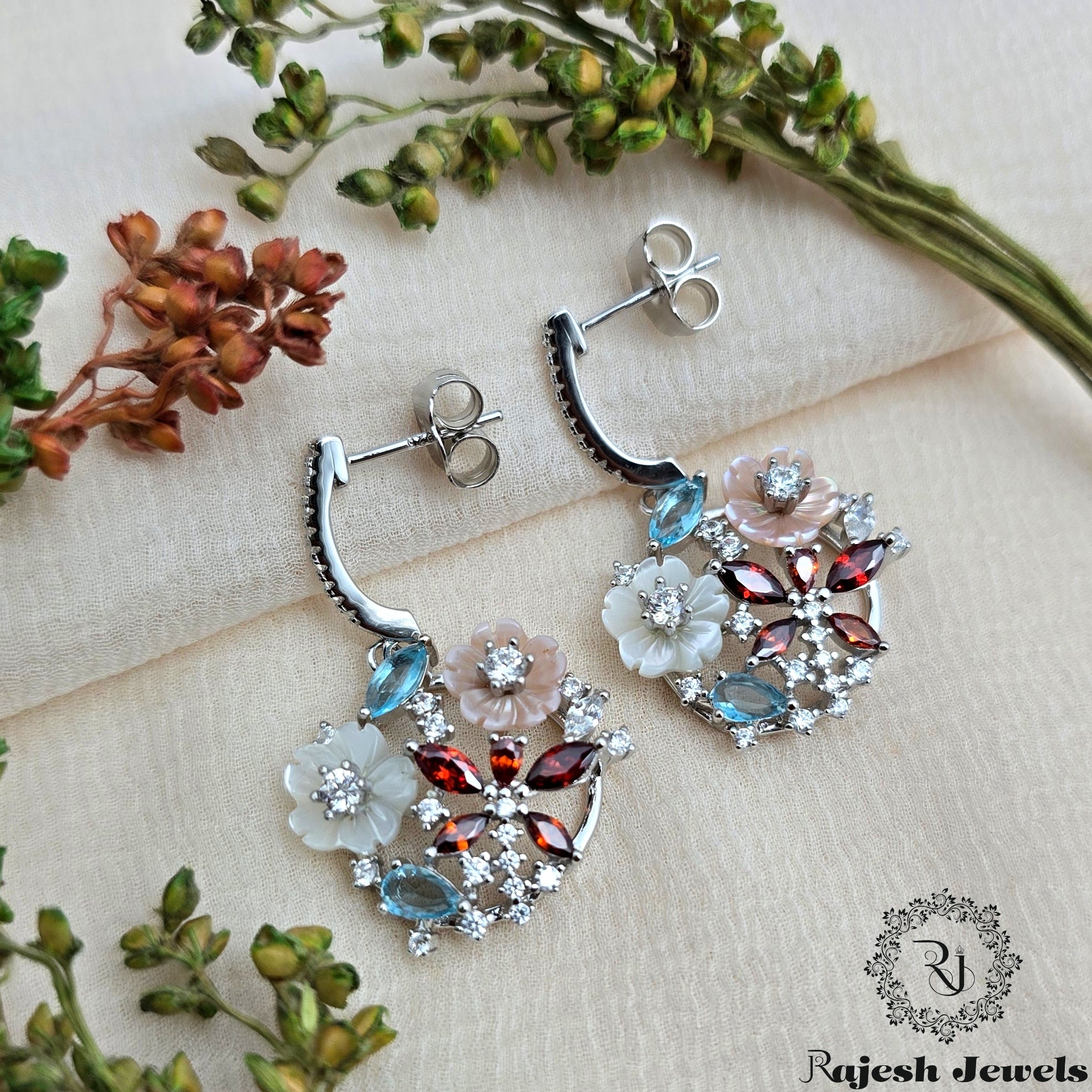 Luxurious Cz Silver Hanging Earrings