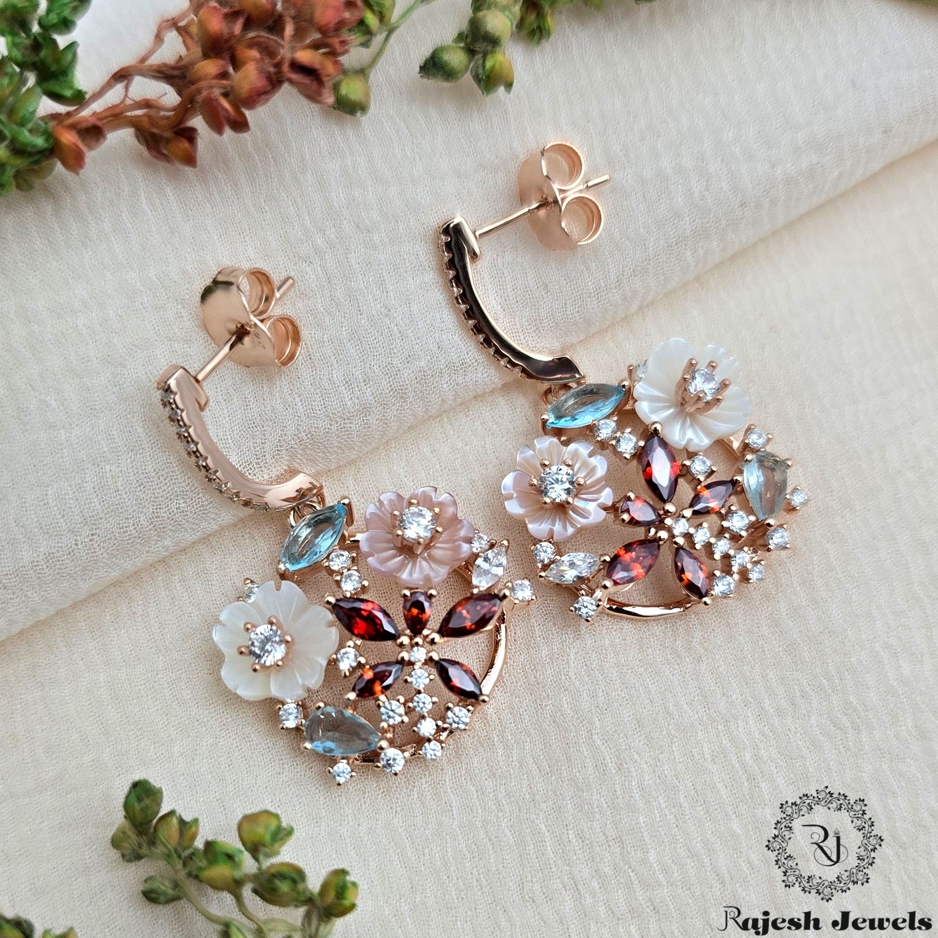 Mesmerizing Rosegold Silver Hanging Earrings
