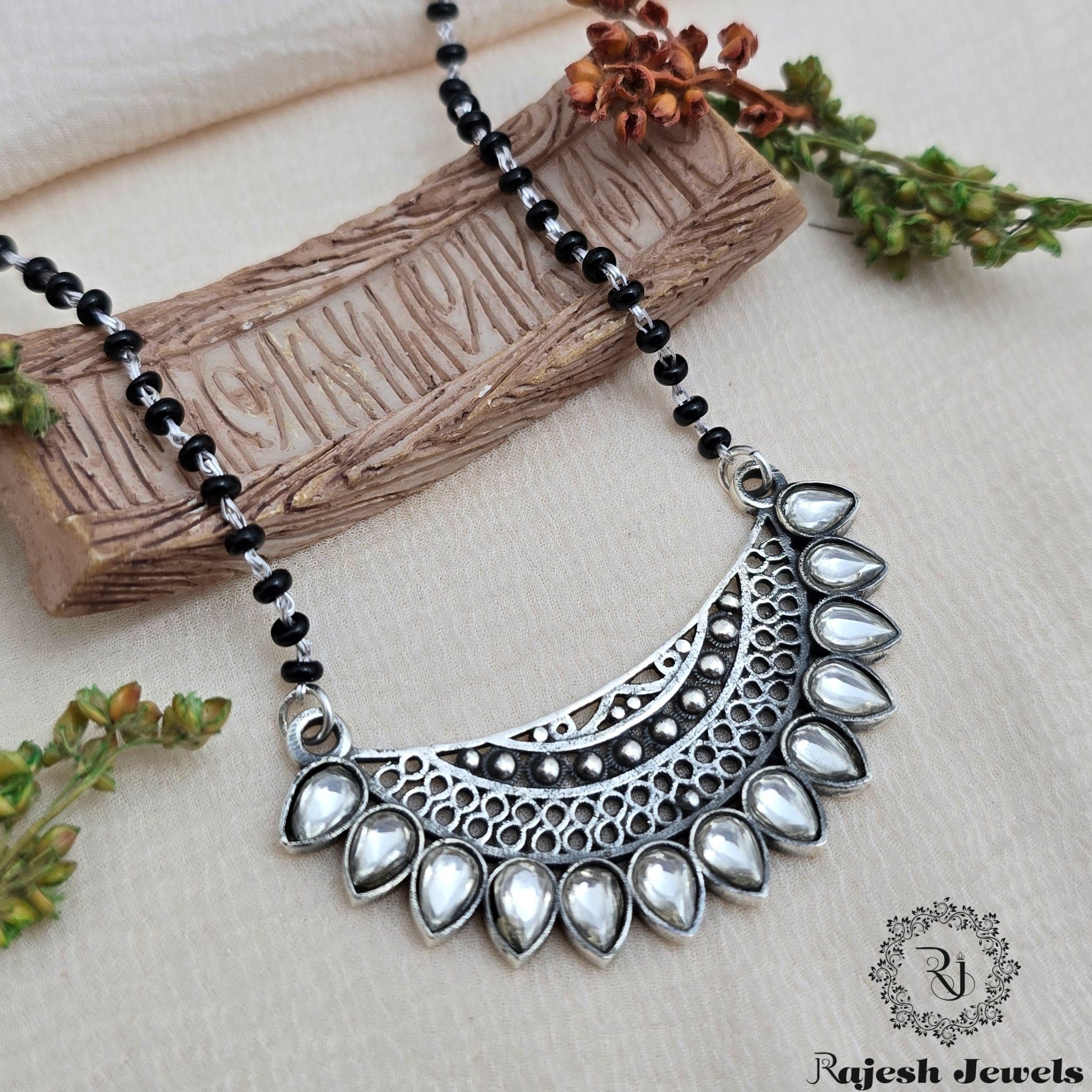 Mind Blowing Silver Blackbead Mangalsutra