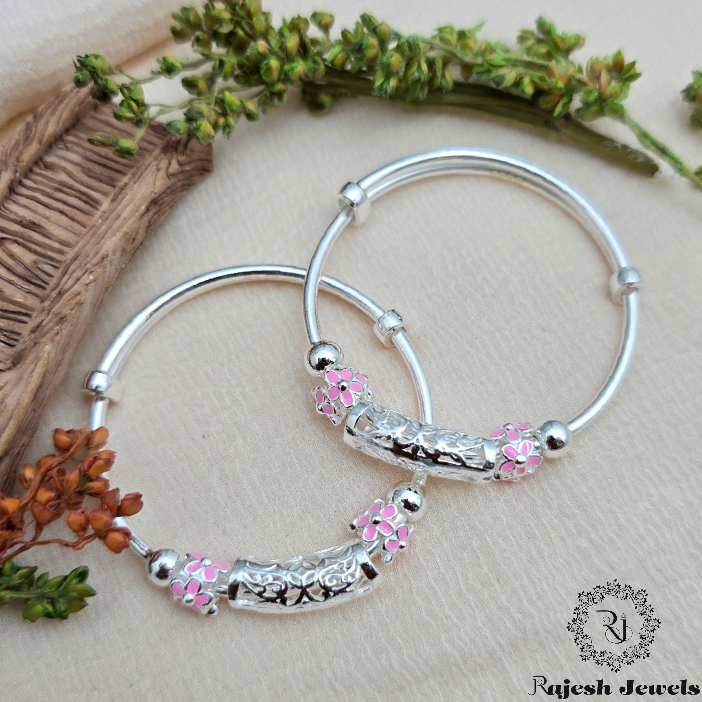 Lavish Floral Adorable 999 Purity Kid's Kada