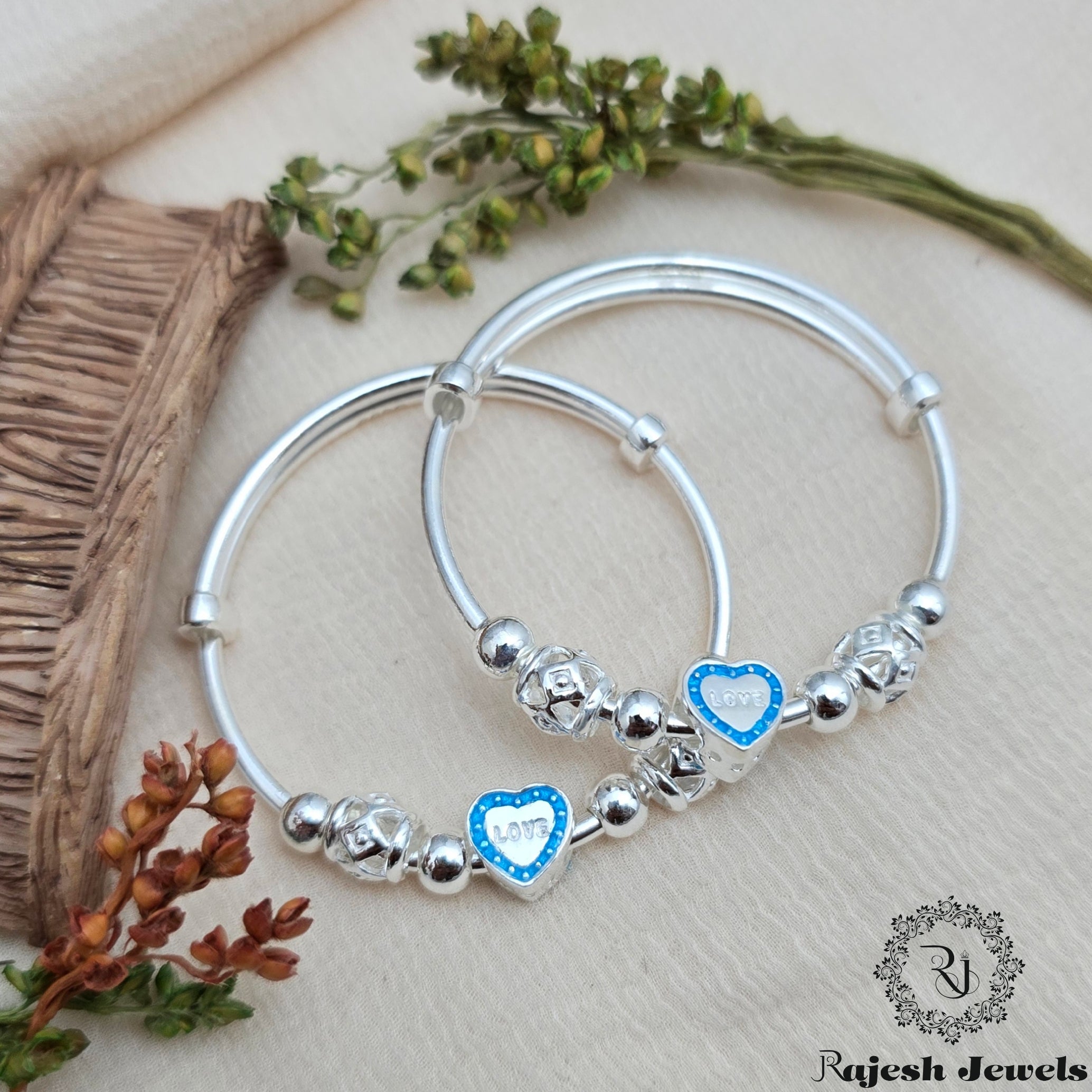 "Love" Adorable 999 Silver Kid's Kada