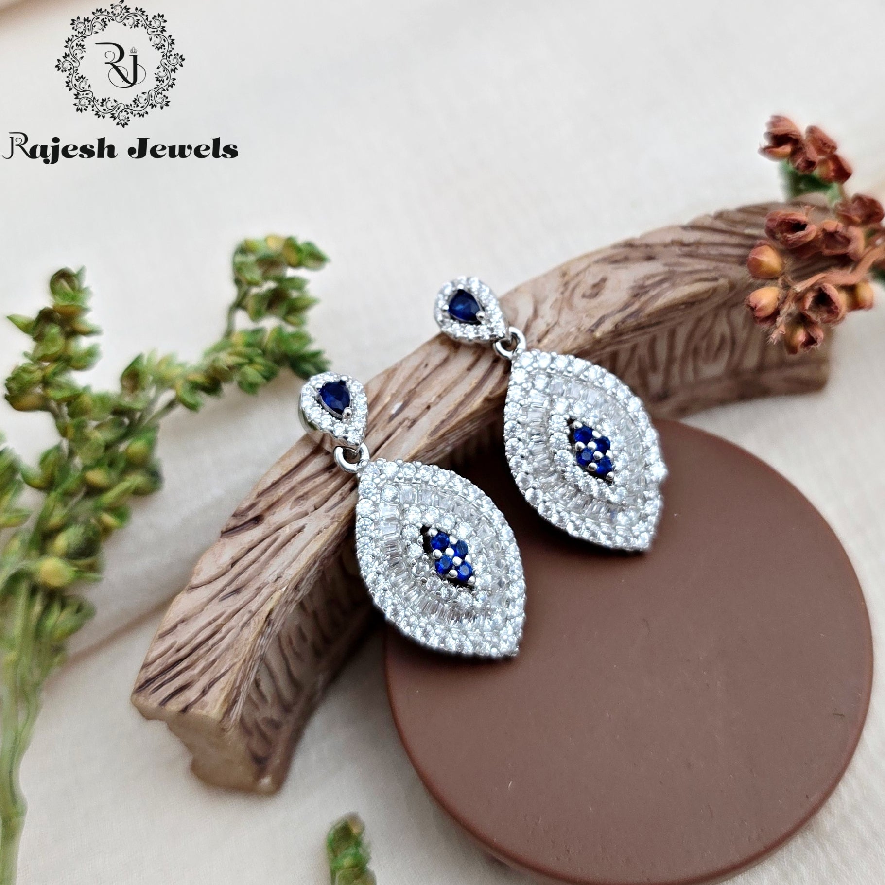 Brilliant Blue Silver Hanging Earrings