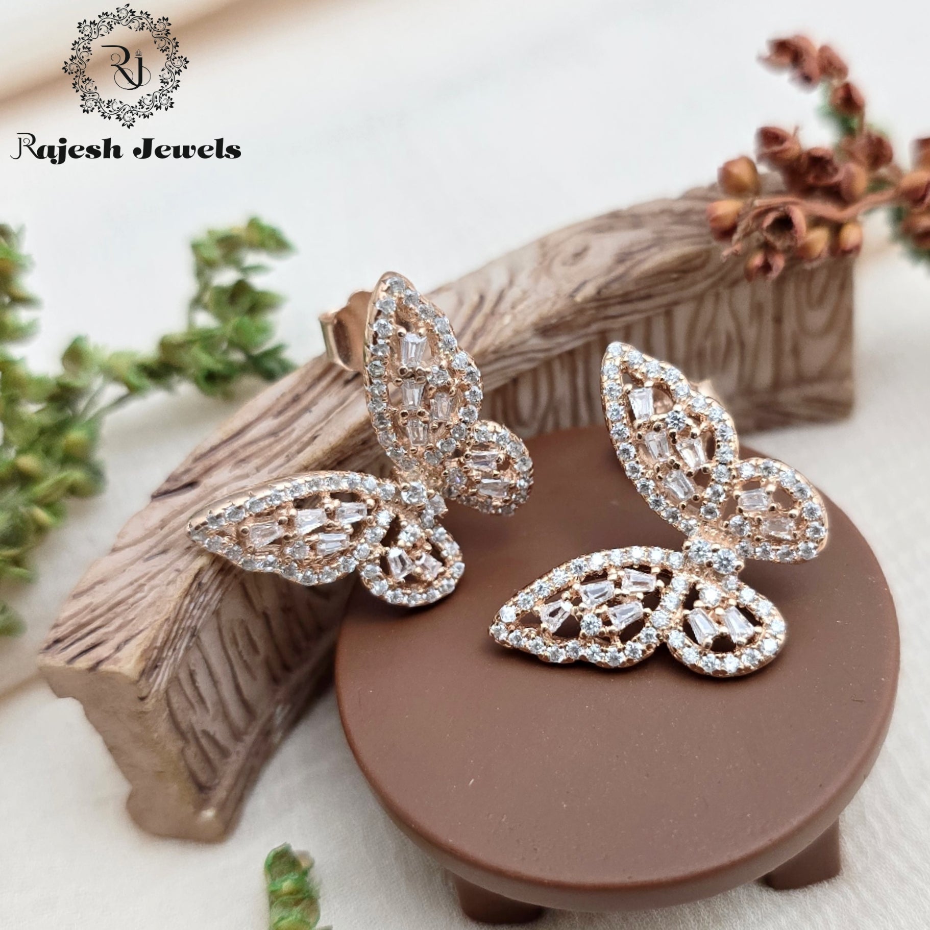 Timeless Rosegold Butterfly Earrings