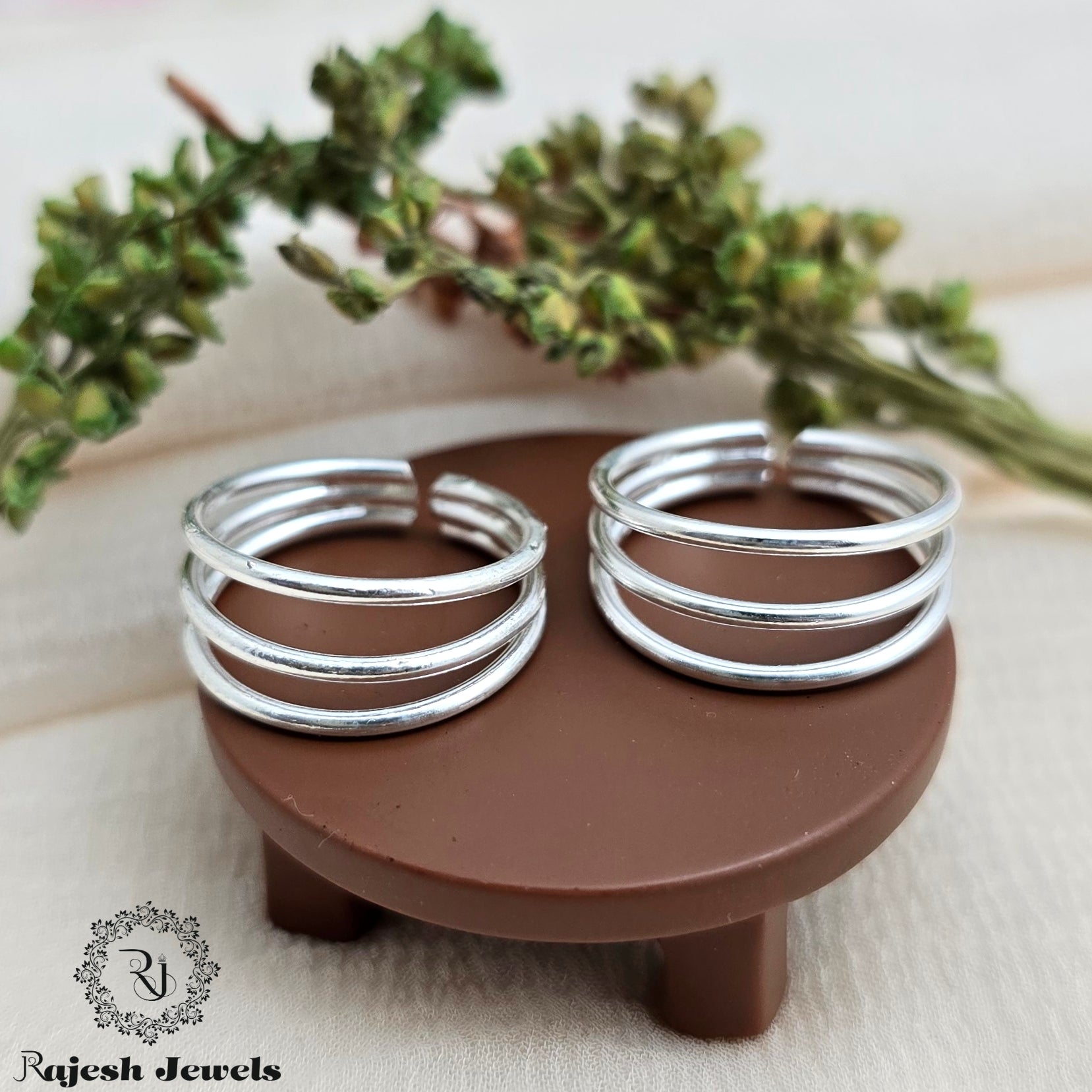 3 Layered Silver Plain Toering