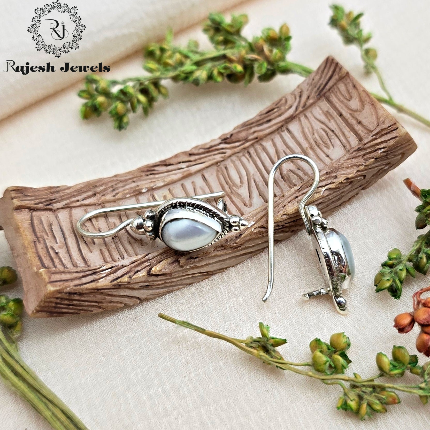 Teardrop Cutstone Fish Hook Earrings