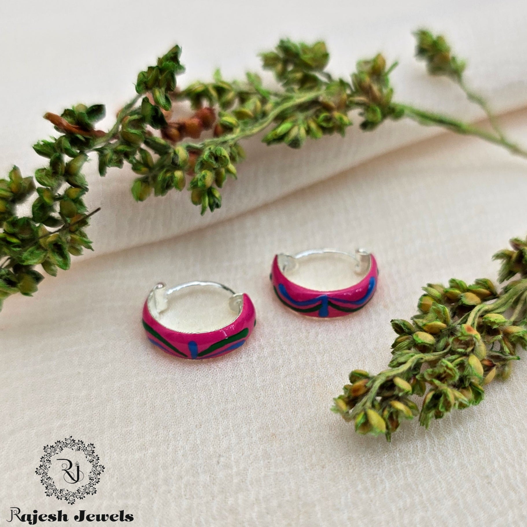 Pinkish Bali Hoop Earrings