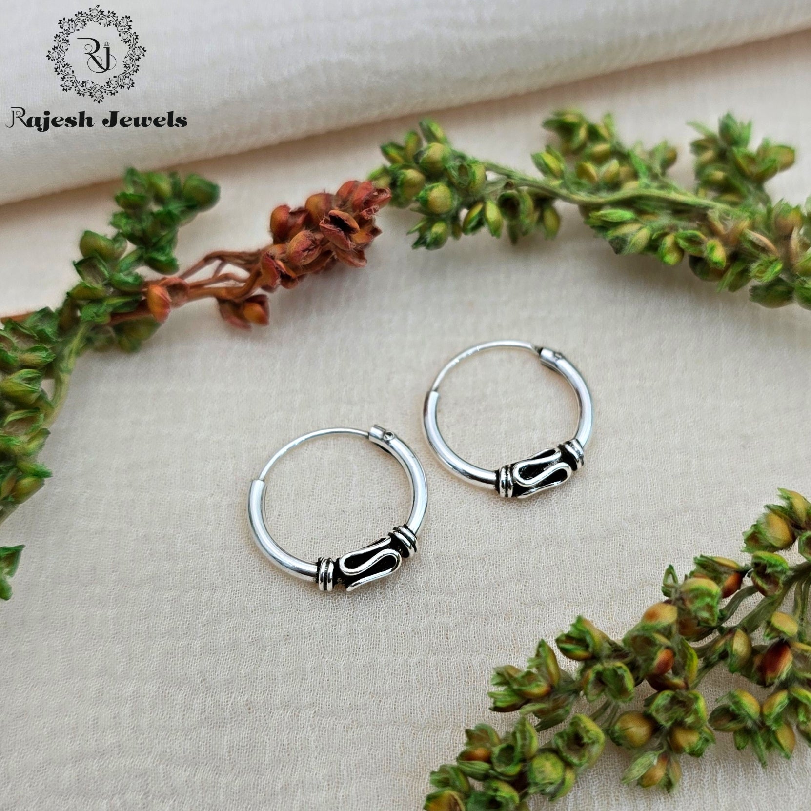 Radiant Oxidised Bali / Hoop Earrings