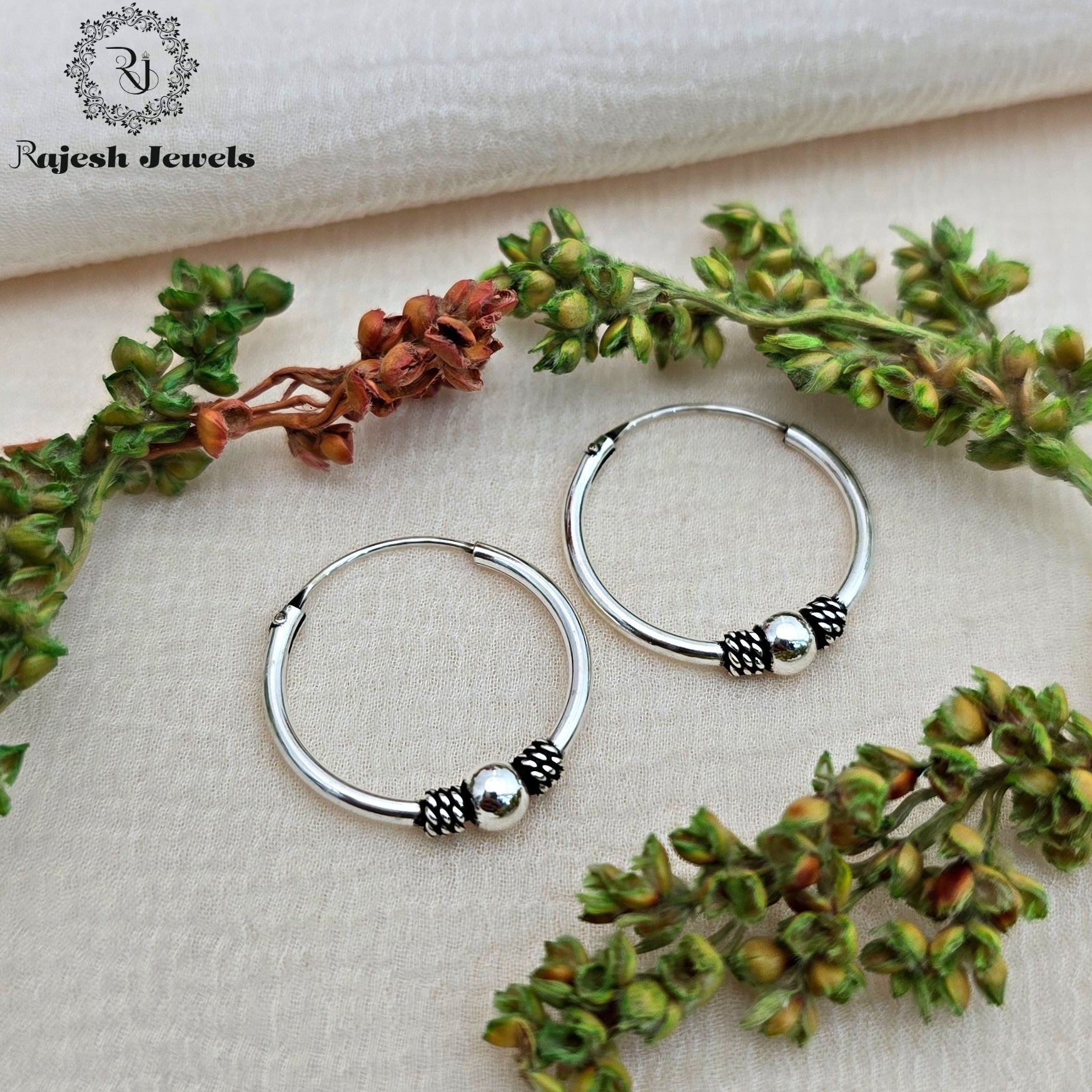 Wonderful Oxidised Silver Hoop Earrings