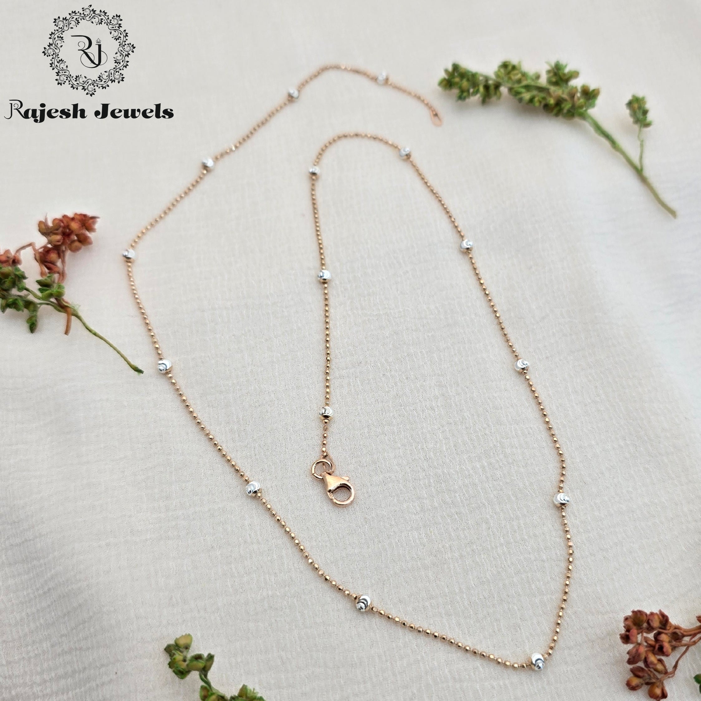 Elegant Rosegold Balled Neckchain