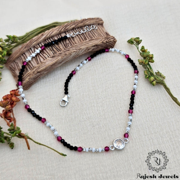 Red & Black Nazariya Single Anklet