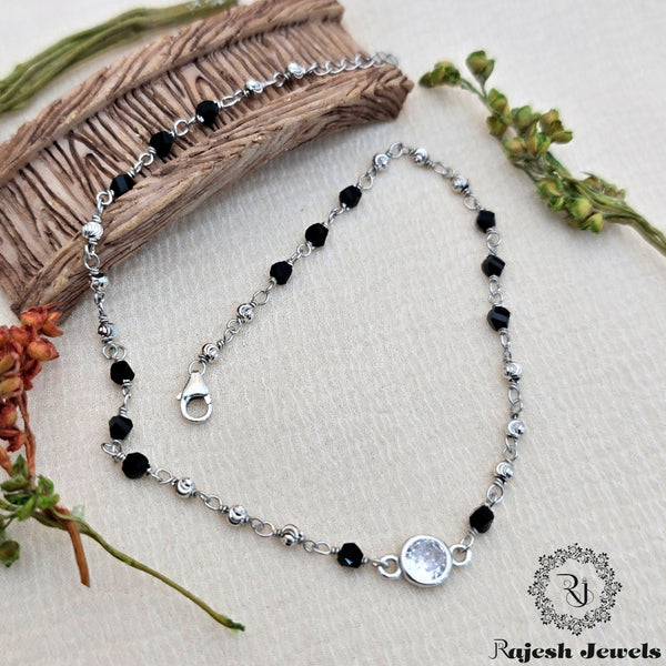Solitaire Cz Blackbead Nazariya Single Anklet
