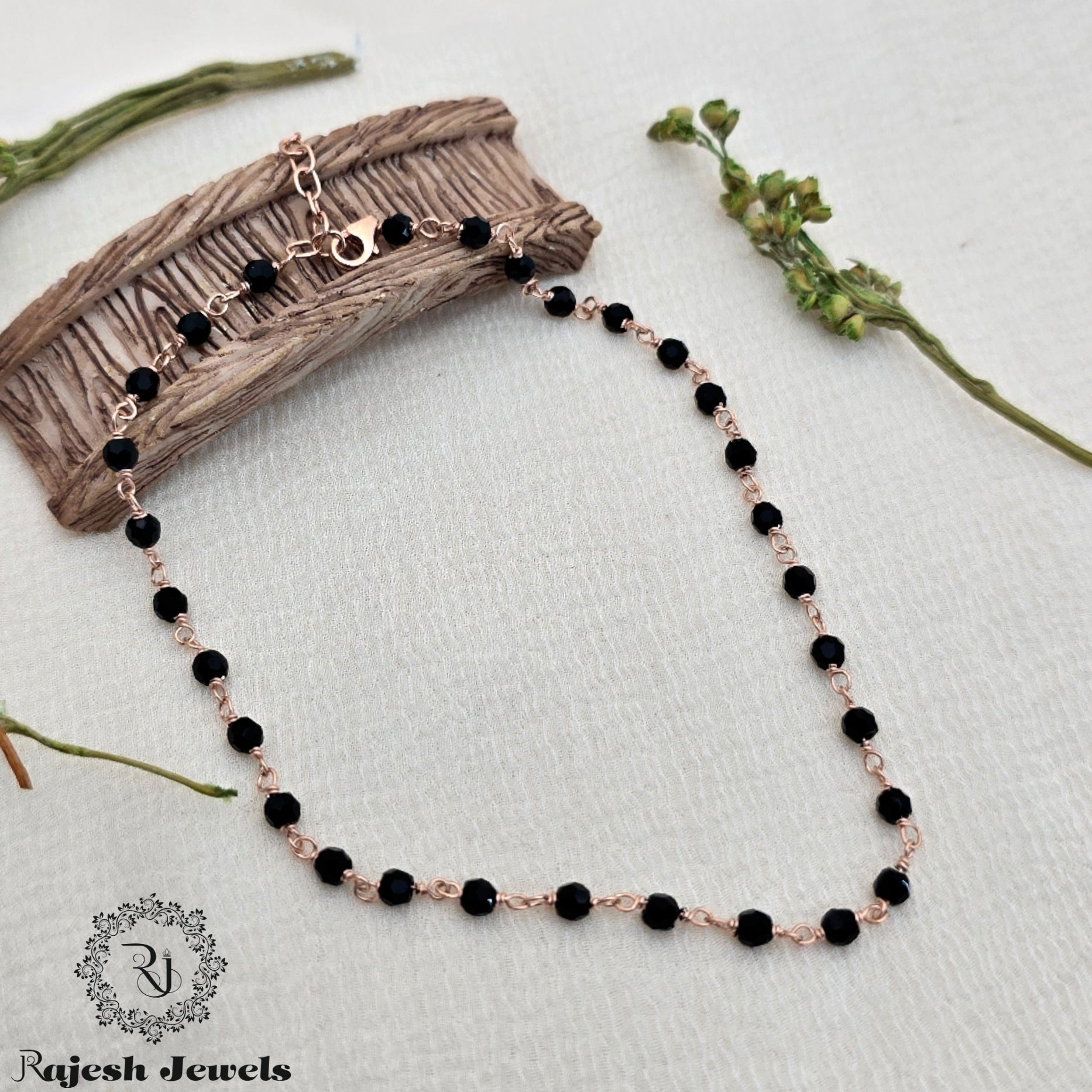 Beautiful Rosegold Blackbead Single Nazariya Anklet
