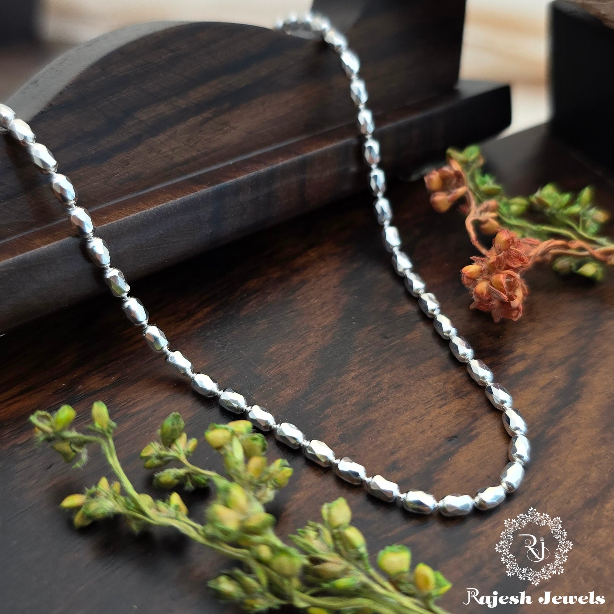 Delighted Silver Beaded Sterling Silver Neckchain