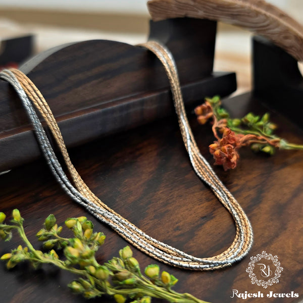 7 Layered Dual Tone Sterling Silver Neckchain